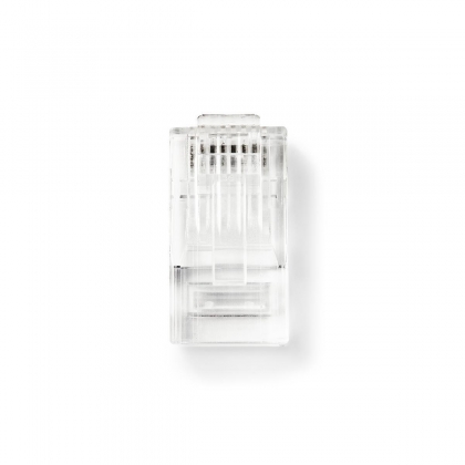 RJ45-Connector | Male | Solid UTP CAT5e | Recht | Verguld | 10 Stuks | PVC | Transparant | Doos