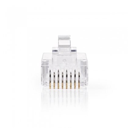 RJ45-Connector | Male | Solid UTP CAT6 | Recht | Verguld | 10 Stuks | PVC | Transparant | Doos