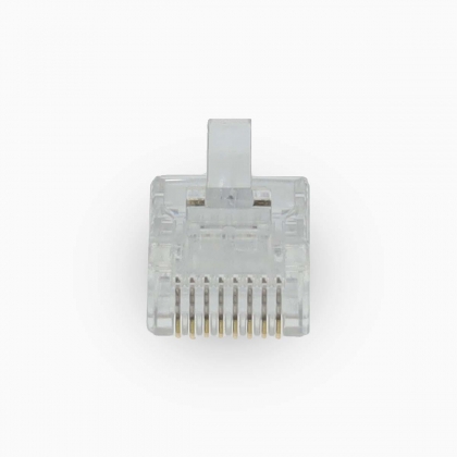RJ45-Connector | RJ45 Pass Through | Solid UTP CAT5 | Recht | Verguld | 10 Stuks | PVC | Transparant | Doos
