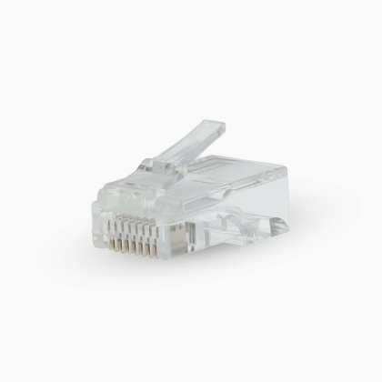 RJ45-Connector | RJ45 Pass Through | Solid UTP CAT5 | Recht | Verguld | 10 Stuks | PVC | Transparant | Doos