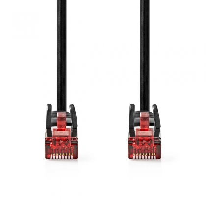 CAT6 Netwerkkabel | RJ45 Male | RJ45 Male | U/UTP | 0.25 m | Rond | PVC | Zwart | Label