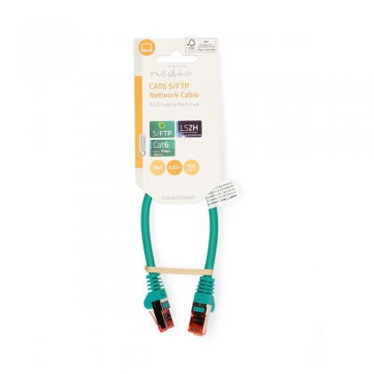 CAT6 Netwerkkabel | RJ45 Male | RJ45 Male | S/FTP | 0.25 m | Rond | LSZH | Groen | Label