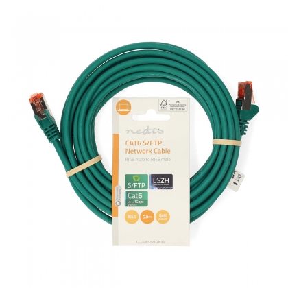 CAT6 Netwerkkabel | RJ45 Male | RJ45 Male | S/FTP | 5.00 m | Rond | LSZH | Groen | Label