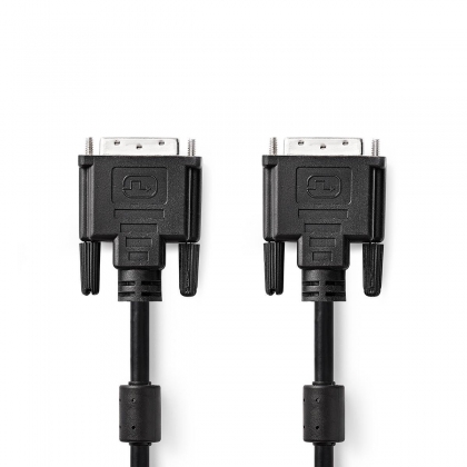 DVI-Kabel | DVI-D 24+1-Pins Male | DVI-D 24+1-Pins Male | 2560x1600 | Vernikkeld | 2.00 m | Recht | PVC | Zwart | Polybag