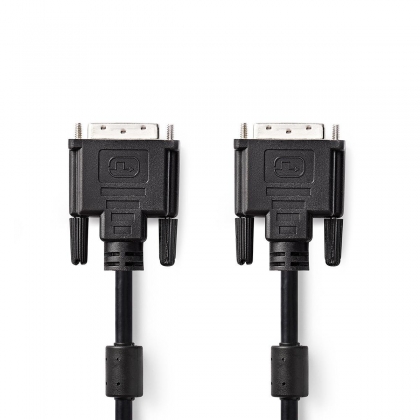 DVI-Kabel | DVI-D 24+1-Pins Male | DVI-D 24+1-Pins Male | 2560x1600 | Vernikkeld | 3.00 m | Recht | PVC | Zwart | Envelop