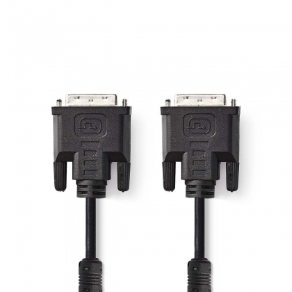 DVI-Kabel | DVI-I 24+5-Pin Male | DVI-I 24+5-Pin Male | 2560x1600 | Vernikkeld | 2.00 m | Recht | PVC | Zwart | Polybag