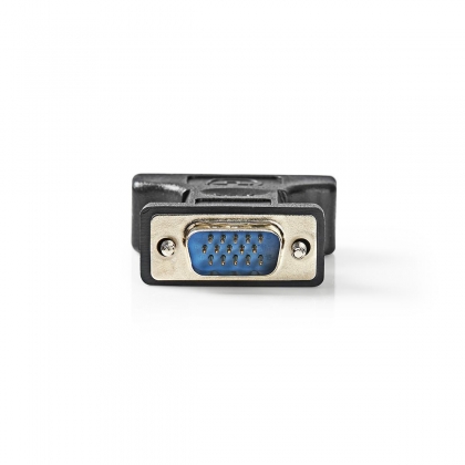 VGA-Adapter | VGA Male | DVI-I 24+5-Pins Female | Vernikkeld | Recht | ABS / Metaal | Zwart | Envelop