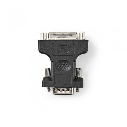 VGA-Adapter | VGA Male | DVI-I 24+5-Pins Female | Vernikkeld | Recht | ABS / Metaal | Zwart | Envelop