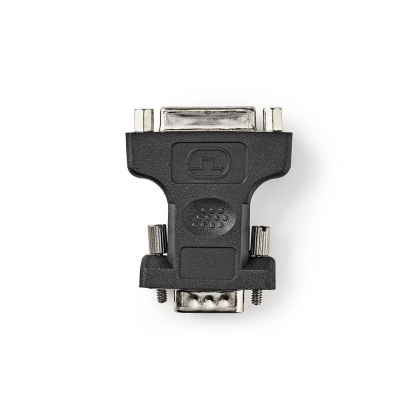 VGA-Adapter | VGA Male | DVI-I 24+5-Pins Female | Vernikkeld | Recht | ABS / Metaal | Zwart | Polybag