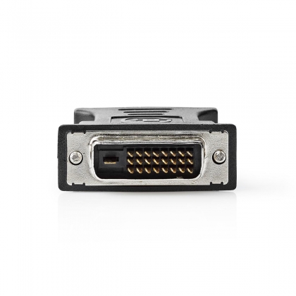 DVI-Adapter | DVI-D 24+1-Pins Male | VGA Female 15p | Vernikkeld | Recht | PVC | Zwart | Polybag
