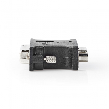 DVI-Adapter | DVI-D 24+1-Pins Male | VGA Female 15p | Vernikkeld | Recht | PVC | Zwart | Polybag