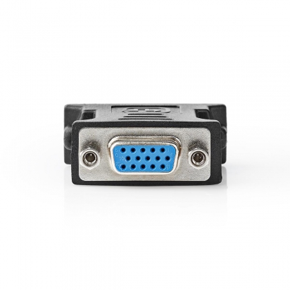 DVI-Adapter | DVI-D 24+1-Pins Male | VGA Female 15p | Vernikkeld | Recht | PVC | Zwart | Polybag