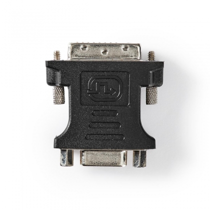 DVI-Adapter | DVI-D 24+1-Pins Male | VGA Female 15p | Vernikkeld | Recht | PVC | Zwart | Polybag