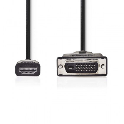 HDMI™ Kabel | HDMI™ Connector | DVI-D 24+1-Pins Male | 1080p | Vernikkeld | 3.00 m | Recht | PVC | Zwart | Envelop