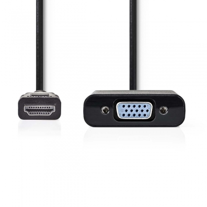 HDMI™ Kabel | HDMI™ Connector | VGA Female 15p / 3,5 mm Female | 1080p | Vernikkeld | 0.20 m | Recht | PVC | Zwart | Envelop