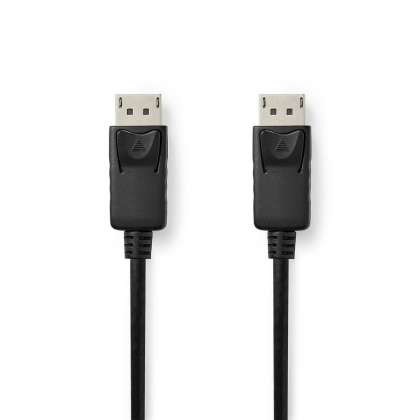 DisplayPort-Kabel | DisplayPort Male | DisplayPort Male | 8K@60Hz | Vernikkeld | 2.00 m | Rond | PVC | Zwart | Polybag
