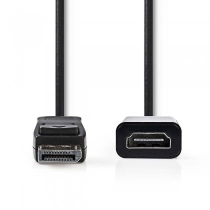 Adapter DisplayPort male - HDMI™-female | 0,2 m | Zwart