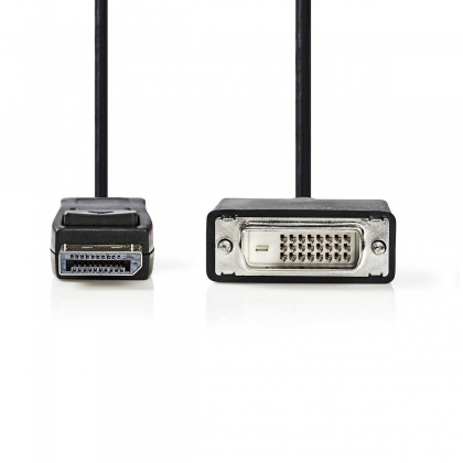 DisplayPort-Kabel | DisplayPort Male | DVI-D 24+1-Pins Male | 1080p | Vernikkeld | 2.00 m | Rond | PVC | Zwart | Envelop