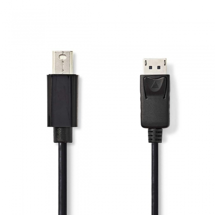 Mini DisplayPort-Kabel | DisplayPort 1.2 | Mini-DisplayPort Male | DisplayPort Male | 21.6 Gbps | Vernikkeld | 2.00 m | Rond | PVC | Zwart | Polybag