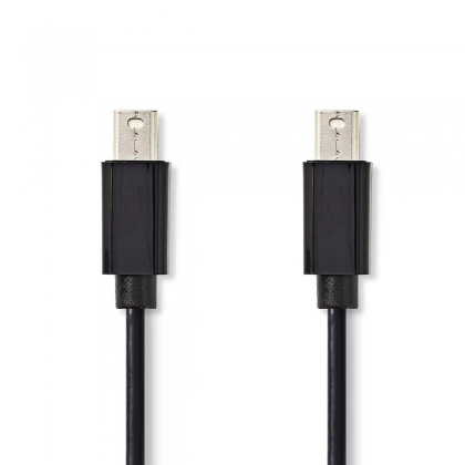 Mini DisplayPort-Kabel | DisplayPort 1.2 | Mini-DisplayPort Male | Mini-DisplayPort Male | 21.6 Gbps | Vernikkeld | 1.00 m | Rond | PVC | Zwart | Polybag