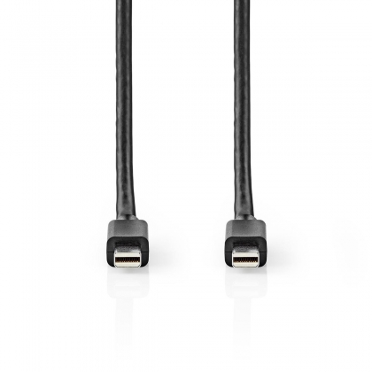 Mini DisplayPort-Kabel | DisplayPort 1.4 | Mini-DisplayPort Male | Mini-DisplayPort Male | 48 Gbps | Vernikkeld | 2.00 m | Rond | PVC | Zwart | Polybag