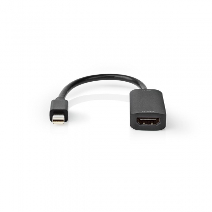 Mini DisplayPort-Kabel | DisplayPort 1.4 | Mini-DisplayPort Male | HDMI™ Output | 48 Gbps | Vernikkeld | 0.20 m | Rond | PVC | Zwart | Polybag