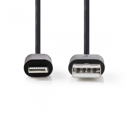 Sync laad-kabel | Apple Lightning 8-Pins Male - USB-A Male | 1,0 m | Zwart