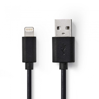 Sync laad-kabel | Apple Lightning 8-Pins Male - USB-A Male | 1,0 m | Zwart