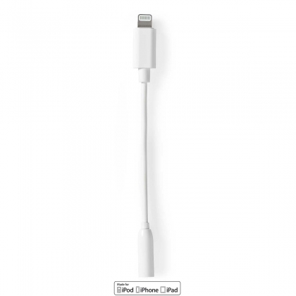 Lightning-Adapter | Apple Lightning 8-Pins | 3,5 mm Female | Vernikkeld | 0.10 m | Rond | TPE