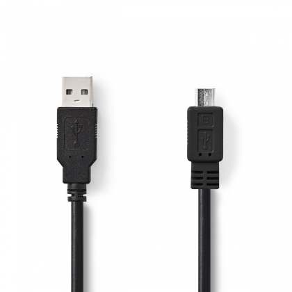 USB-Kabel | USB 2.0 | USB-A Male | USB Micro-B Male | 10 W | 480 Mbps | Vernikkeld | 0.50 m | Rond | PVC | Zwart | Envelop
