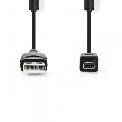 USB-Kabel | USB 2.0 | USB-A Male | Olympus 12-pins Male | 480 Mbps | Vernikkeld | 2.00 m | Rond | PVC | Zwart | Envelop