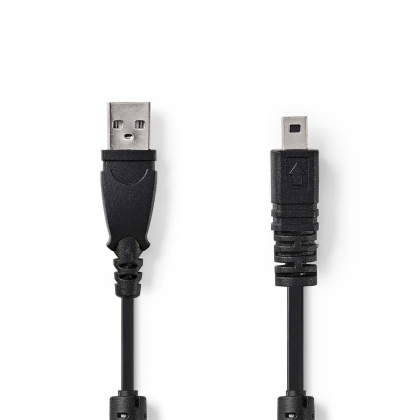 USB-Kabel | USB 2.0 | USB-A Male | US-E6 8-pins Male | 480 Mbps| 2.00 m | Rond | Zwart 