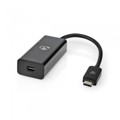 USB-Adapter | USB 3.2 Gen 1 | USB Type-C™ Male | Mini DisplayPort | 0.20 m | Rond | Vernikkeld | PVC | Zwart | Polybag
