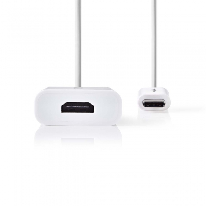 USB-Adapter | USB 3.1 | USB Type-C™ Male | HDMI™ Output | 0.20 m | Rond | Vernikkeld | PVC | Wit | Polybag