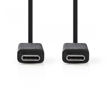 USB-Kabel | USB 3.2 Gen 2 | USB-C™ Male | USB-C™ Male | 100 W | 8K@30Hz | 10 Gbps | Vernikkeld | 1.00 m | Rond | PVC | Zwart | Envelop