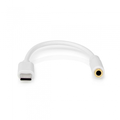 USB-C™ Adapter | USB 2.0 | USB-C™ Male | 3,5 mm Female | 0.10 m | Rond | Vernikkeld | PVC | Wit | Polybag