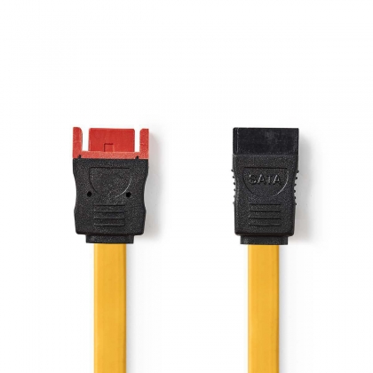 SATA Kabel | 6 Gbps | SATA 7-Pins Female | SATA 7-Pins Male | Polyvinylchloride (PVC) | 0.50 m | Plat | PVC | Geel | Polybag