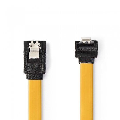 SATA Kabel | 6 Gbps | SATA 7-Pins Female | SATA 7-Pins Female | Vernikkeld | 0.50 m | Plat | PVC | Geel | Envelop