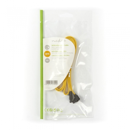 SATA Kabel | 6 Gbps | SATA 7-Pins Female | SATA 7-Pins Female | Vernikkeld | 1.00 m | Plat | PVC | Geel | Polybag