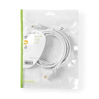 CAT5e Netwerkkabel | U/UTP | RJ45 Male | RJ45 Male | 3.00 m | Rond | PVC | Wit | Polybag