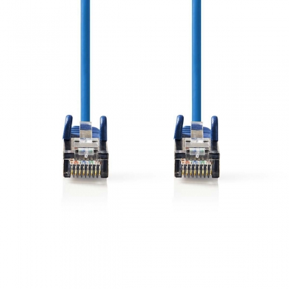 CAT5e Netwerkkabel | SF/UTP | RJ45 Male | RJ45 Male | 0.30 m | Rond | PVC | Blauw | Polybag