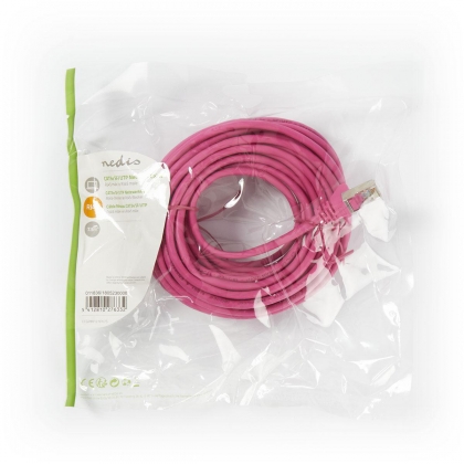 CAT5e Netwerkkabel | SF/UTP | RJ45 Male | RJ45 Male | 7.50 m | Rond | PVC | Roze | Polybag