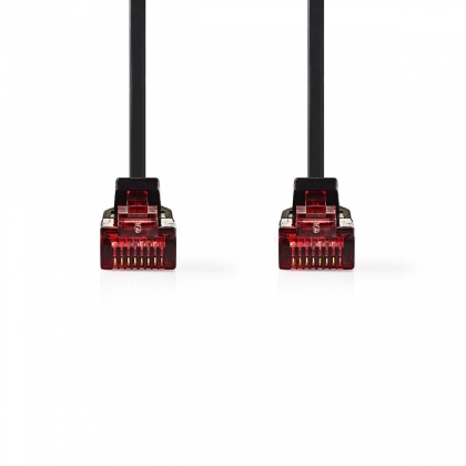 CAT6 UTP Platte Netwerkkabel | RJ45 Male - RJ45 Male | 10 m | Zwart