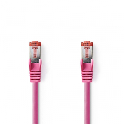 CAT6 Netwerkkabel | RJ45 Male | RJ45 Male | S/FTP | 15.0 m | Rond | LSZH | Roze | Polybag