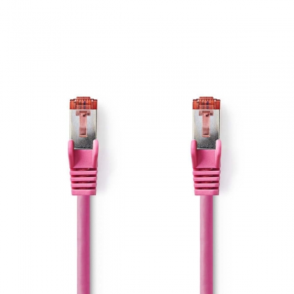 CAT6 Netwerkkabel | RJ45 Male | RJ45 Male | S/FTP | 15.0 m | Rond | LSZH | Roze | Polybag