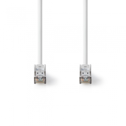 Cat 8.1 Netwerkkabel | S/FTP | RJ45 Male | RJ45 Male | 0.15 m | Rond | LSZH | Wit | Envelop