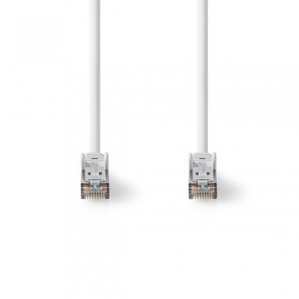CAT8.1-Kabel | S/FTP | RJ45 Male | RJ45 Male | 7.50 m | Rond | LSZH | Wit | Polybag