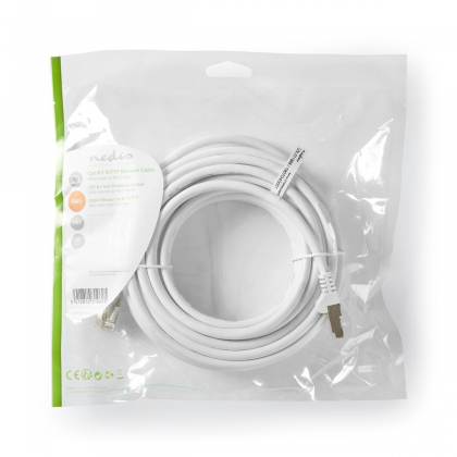 CAT8.1-Kabel | S/FTP | RJ45 Male | RJ45 Male | 7.50 m | Rond | LSZH | Wit | Polybag