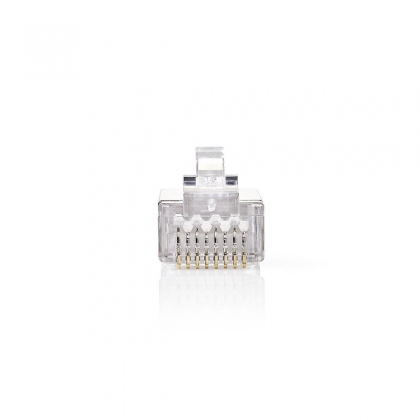 RJ45-Connector | Male | Solid U/FTP CAT5 | Recht | Verguld | 10 Stuks | PVC | Transparant | Polybag