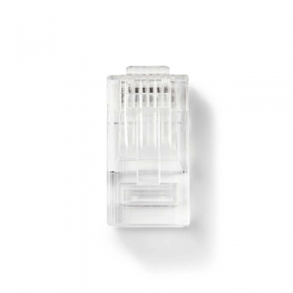 RJ45-Connector | RJ45 Pass Through | Solid UTP CAT5 | Recht | Verguld | 10 Stuks | PVC | Transparant | Doos